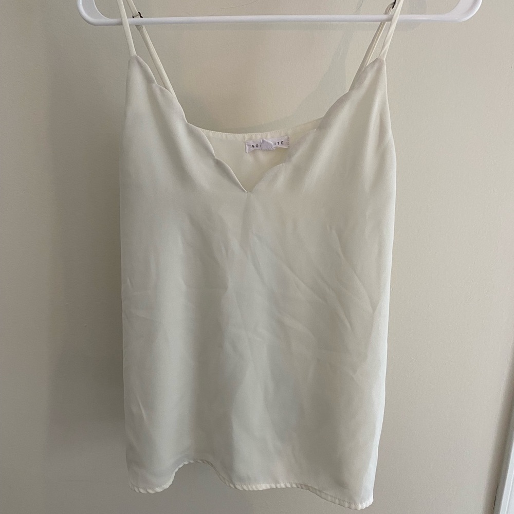 White S Socialite Camisole with Scalloped Neckline